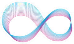 Stylized Infinity Sign Blue and Pink Sticker