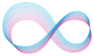 Stylized Infinity Sign Blue and Pink Sticker