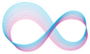 Stylized Infinity Sign Blue and Pink Sticker