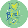 Stylized Lettering And Flag Of Brazil Green Sticker