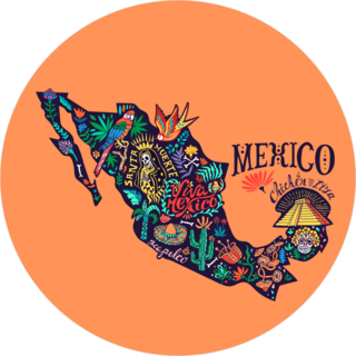 Stylized Map Of Mexico Sticker