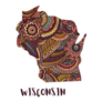 Stylized Map Of The State Of Wisconsin Doodles Sketch Sticker