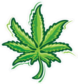 Stylized Marijuana Leaf Sticker