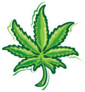 Stylized Marijuana Leaf Sticker
