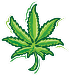 Stylized Marijuana Leaf Sticker