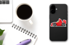 Stylized Racing Car Sticker on a Phone (New) example