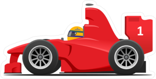 Stylized Racing Car Sticker
