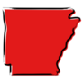 Stylized Red Sketch Map Of Arkansas Sticker