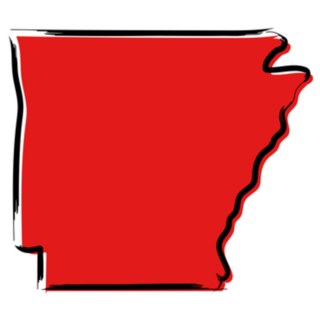 Stylized Red Sketch Map Of Arkansas Sticker