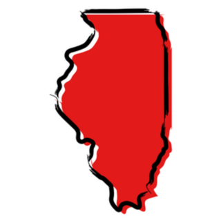 Stylized Red Sketch Map Of Illinois Sticker