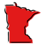Stylized Red Sketch Map Of Minnesota Sticker