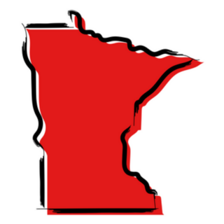 Stylized Red Sketch Map Of Minnesota Sticker