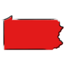 Stylized Red Sketch Map Of Pennsylvania Sticker