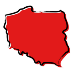 Stylized Red Sketch Map Of Poland Sticker