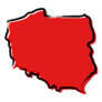 Stylized Red Sketch Map Of Poland Sticker