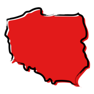 Stylized Red Sketch Map Of Poland Sticker