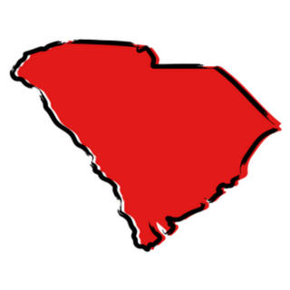 Stylized Red Sketch Map Of South Carolina Sticker