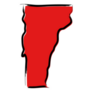 Stylized Red Sketch Map Of Vermont Sticker