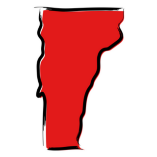 Stylized Red Sketch Map Of Vermont Sticker