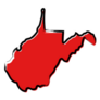 Stylized Red Sketch Map Of West Virginia Sticker