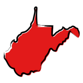 Stylized Red Sketch Map Of West Virginia Sticker