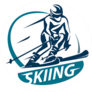 Stylized Skiing Logo Sticker