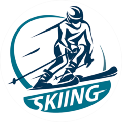 Stylized Skiing Logo Sticker