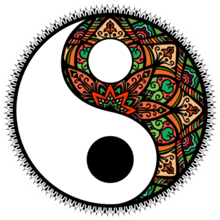 Stylized Yin And Yang Tao Mandala Symbol Sticker