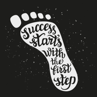 Success Starts With the First Step Sticker