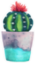 Succulent Cactus Bulb in Blue Pot Sticker