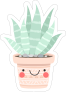 Succulent in a Happy Pot Sticker