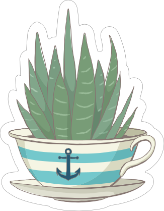 Succulent in Anchor Cup Sticker
