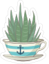Succulent in Anchor Cup Sticker