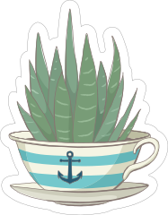 Succulent in Anchor Cup Sticker