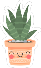 Succulent in Blushing Pot Sticker