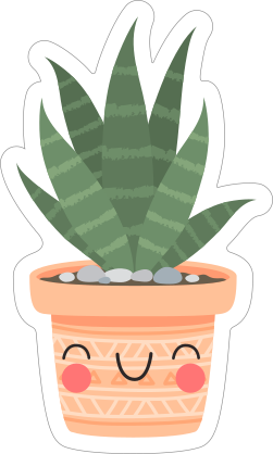 Succulent in Blushing Pot Sticker