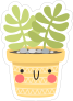 Succulent in Cheerful Yellow Pot Sticker