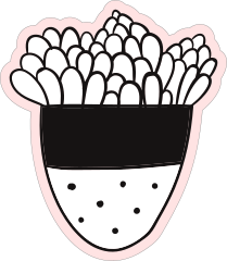 Succulent in Rounded Pot Sticker