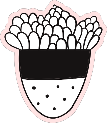 Succulent in Rounded Pot Sticker