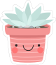 Succulent in Smiling Pot Sticker