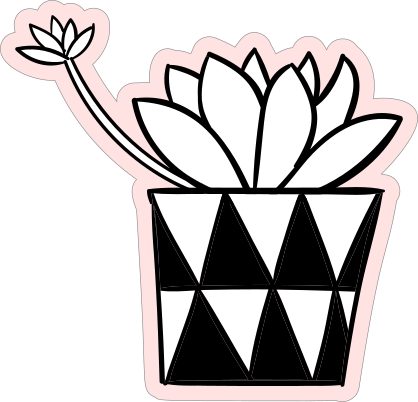 Succulent in Triangle Pot Sticker