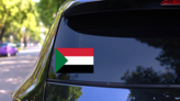 Sudan Flag Sticker on a Rear Car Window (New) example