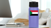 Sudan Flag Sticker on a Water Bottle (New) example