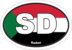 Sudan Sd Flag Oval Sticker