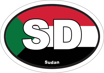Sudan Sd Flag Oval Sticker