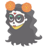 Sugar Skull Female Head With Long Hair And Flowers 