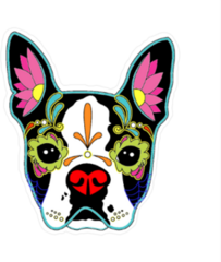 Sugar Skull French Bulldog Sticker