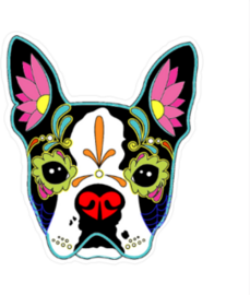 Sugar Skull French Bulldog Sticker