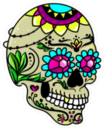 Sugar Skull with Gems in Eyes Sticker