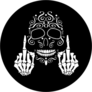 Sugar Skull with Middle Fingers Sticker